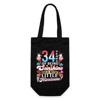 34 years of sunshine mixed with a small - Gift Bag for Bottles - black - Front