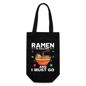 Ramen is calling and I must go - Gift Bag for Bottles - black - Front