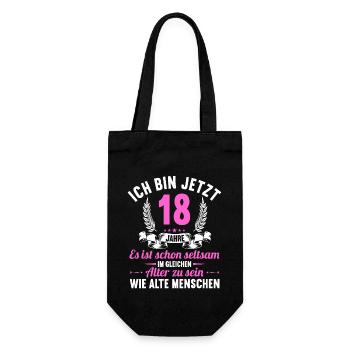 Seltsam im gleichen Alter wie alte 18. Geburtstag - Geschenkbeutel für Flaschen - Schwarz - Vorne