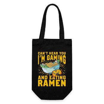 Je ne t’entends pas, je joue et mange des Ramen - Sac à bouteille - noir - Devant