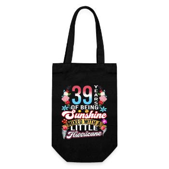 39 years of sunshine mixed with a small - Gift Bag for Bottles - black - Front