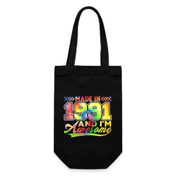 Fabriqué en 1991 et je suis génial Tie Dye coloré - Sac à bouteille - noir - Devant