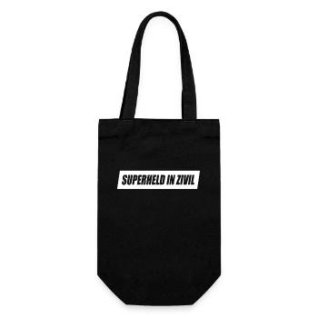 Superheld In Zivil Superhelden Männer Kostüm JGA - Geschenkbeutel für Flaschen - Schwarz - Vorne