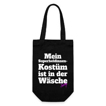 Superheldin Kostüm Ist In Der Wäsche Köln Karneval - Geschenkbeutel für Flaschen - Schwarz - Vorne