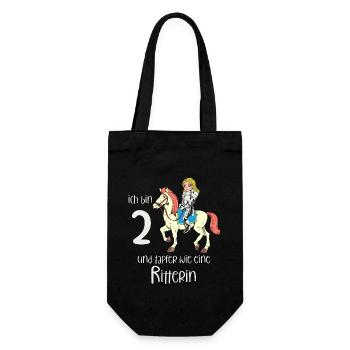 Geburtstagsshirt Ritterin - 2 Geburtstag Mädchen - Geschenkbeutel für Flaschen - Schwarz - Vorne