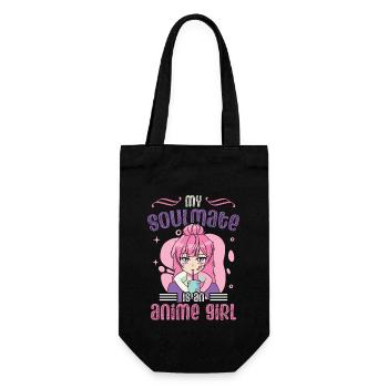 Mein Seelenverwandter Ist Ein Anime-mädchen | - Geschenkbeutel für Flaschen - Schwarz - Vorne