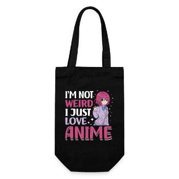 Not Strange I Just Love Anime | - Gift Bag for Bottles - black - Front