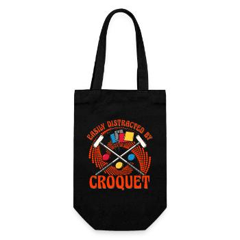 Easily Distracted by Croquet - Gift Bag for Bottles - black - Front
