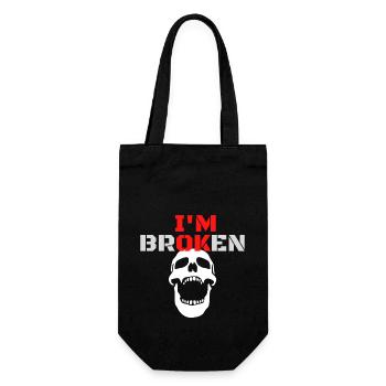 I am Broken - Geschenkbeutel für Flaschen - Schwarz - Vorne