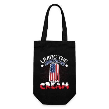 Living The American Cream | July 4 Shirt | Fourth - Gift Bag for Bottles - black - Front