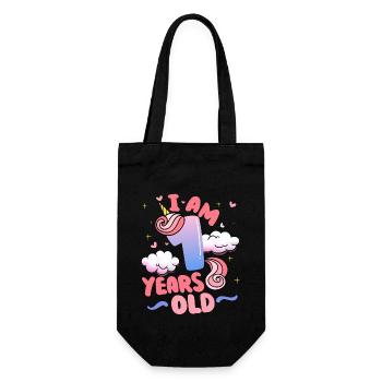 J’ai 1 an | Thème Licorne | 1. - Sac à bouteille - noir - Devant