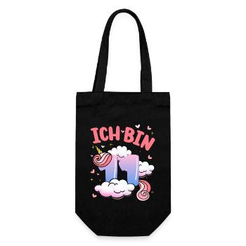 Ich Bin 11 Jahre Alt | Einhorn-thema | 11. - Geschenkbeutel für Flaschen - Schwarz - Vorne