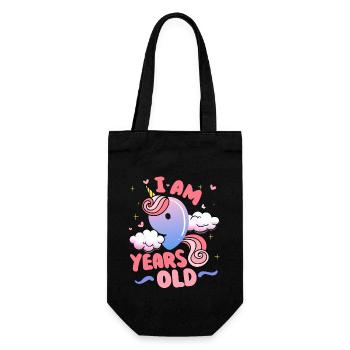 J’ai 9 ans | Thème Licorne | 9. - Sac à bouteille - noir - Devant