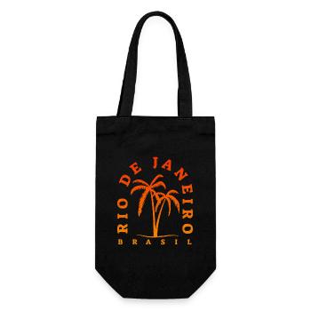 Rio de Janeiro Palm Tree Retro - Geschenkbeutel für Flaschen - Schwarz - Vorne