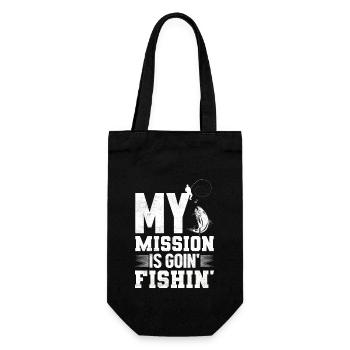 Angler Fish Fishing Rod Fishing Claim - Gift Bag for Bottles - black - Front