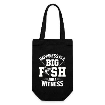Fishing Slogan Angel Fish Gift - Gift Bag for Bottles - black - Front