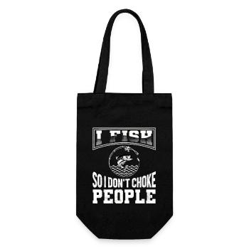 Fish Angel Fishing Claim Gift - Gift Bag for Bottles - black - Front
