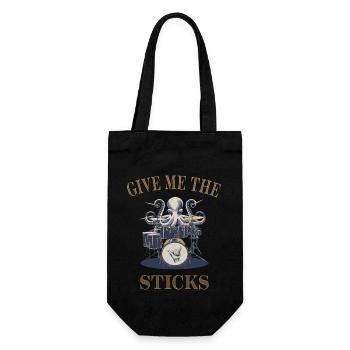 Give me the Sticks Drummer Octopus - Geschenkbeutel für Flaschen - Schwarz - Vorne