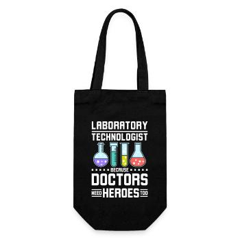 Laboratory technologist doctors need heroes too - Gift Bag for Bottles - black - Front