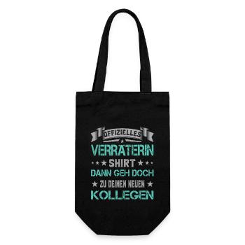 Abschied Jobwechsel Offizielles Verräterin Shirt - Geschenkbeutel für Flaschen - Schwarz - Vorne