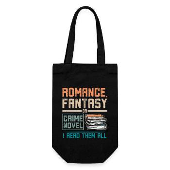 Romance, fantasy or crime novel reading - Geschenkbeutel für Flaschen - Schwarz - Vorne