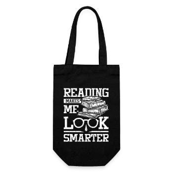Reading makes me look smarter - Geschenkbeutel für Flaschen - Schwarz - Vorne