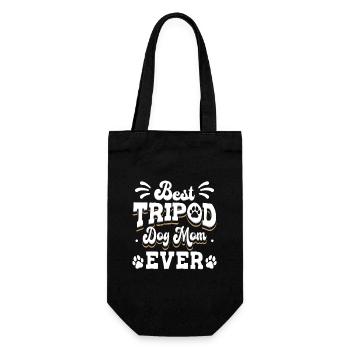 Best Tripod Dog Mom Ever - Geschenkbeutel für Flaschen - Schwarz - Vorne