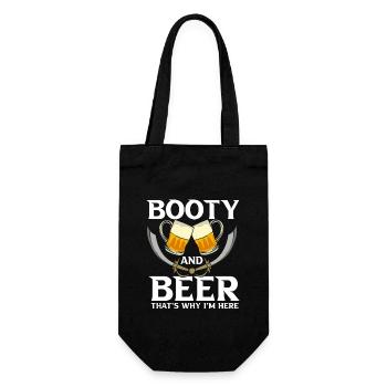 Booty And Beer - Geschenkbeutel für Flaschen - Schwarz - Vorne
