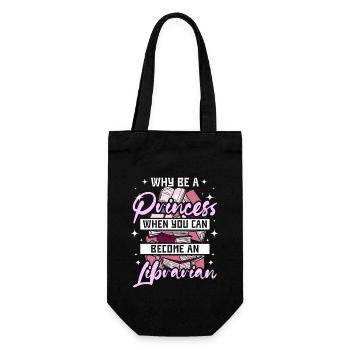Woman princess librarian - Gift Bag for Bottles - black - Front