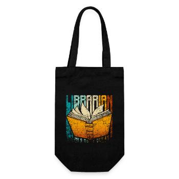 Retro vintage librarian - Gift Bag for Bottles - black - Front