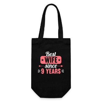 Best Wife Since 9 Years 9th Wedding day - Geschenkbeutel für Flaschen - Schwarz - Vorne