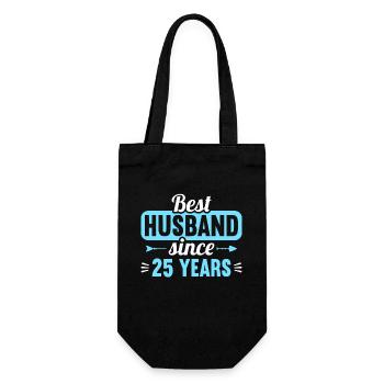 Best Husband Since 25 Years 25th Wedding Day - Geschenkbeutel für Flaschen - Schwarz - Vorne