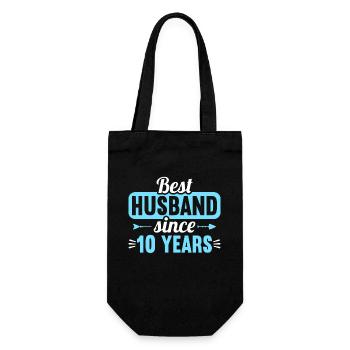Best Husband Since 10 Years 10th Wedding Day - Geschenkbeutel für Flaschen - Schwarz - Vorne