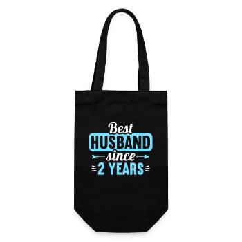 Best Husband Since 3 Years 2nd Wedding Day - Geschenkbeutel für Flaschen - Schwarz - Vorne