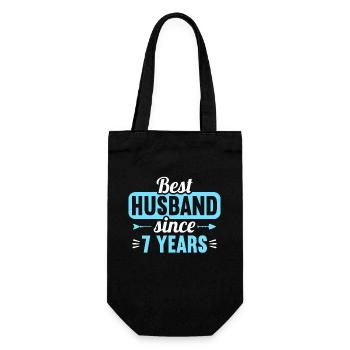 Best Husband Since 7 Years 7th Wedding Day - Geschenkbeutel für Flaschen - Schwarz - Vorne