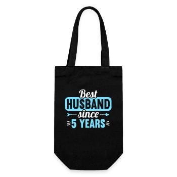Best Husband Since 5 Years 5th Wedding Day - Geschenkbeutel für Flaschen - Schwarz - Vorne