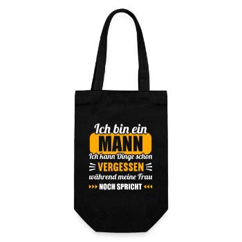 Ich bin Mann Dinge vergessen während Frau spricht - Geschenkbeutel für Flaschen - Schwarz - Vorne
