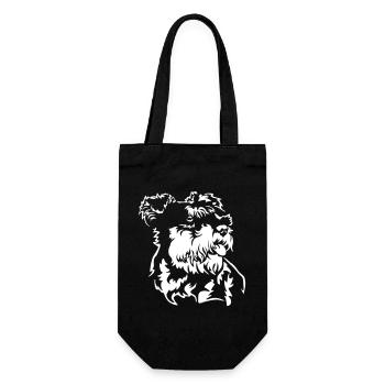Miniature Schnauzer Head "Black Edition" - Gift Bag for Bottles - black - Front