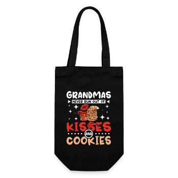 Grandma kisses and cookies - Geschenkbeutel für Flaschen - Schwarz - Vorne