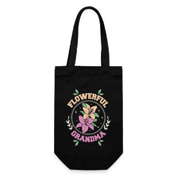 Grand-mère fleurie - Sac à bouteille - noir - Devant