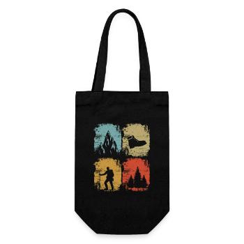 Vintage Hiking - Geschenkbeutel für Flaschen - Schwarz - Vorne