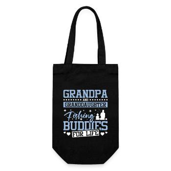 Grandpa and granddaugter fishing buddies for life - Geschenkbeutel für Flaschen - Schwarz - Vorne