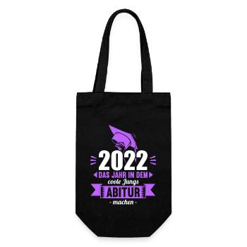 Abitur Gymnasium Damen und Herren Abi 2022 - Geschenkbeutel für Flaschen - Schwarz - Vorne