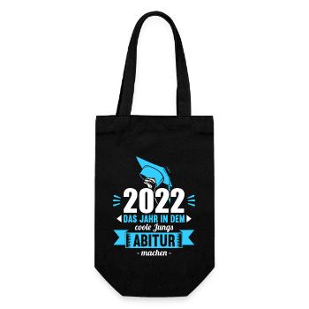 Abitur Gymnasium Damen und Herren Abi 2022 - Geschenkbeutel für Flaschen - Schwarz - Vorne