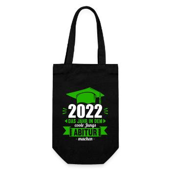 Abitur Gymnasium Damen und Herren Abi 2022 - Geschenkbeutel für Flaschen - Schwarz - Vorne