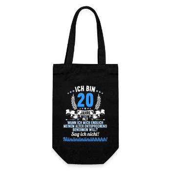 Ich bin 20 Jahre alt 20 Geburtstag - Geschenkbeutel für Flaschen - Schwarz - Vorne