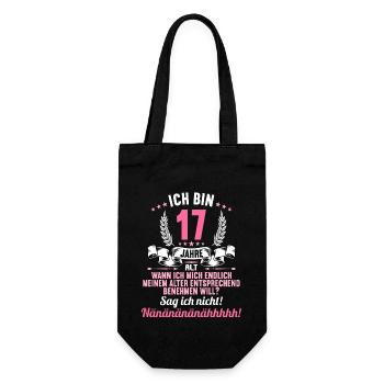 Ich bin 17 Jahre alt 17 Geburtstag - Geschenkbeutel für Flaschen - Schwarz - Vorne