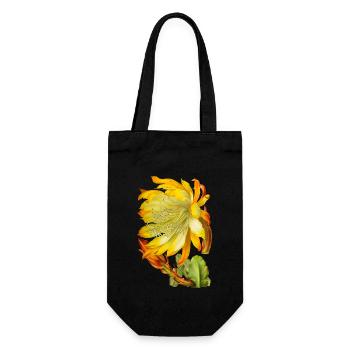 Vintage-Kaktusblüte, viktorianische Illustration - Geschenkbeutel für Flaschen - Schwarz - Vorne