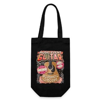 Akustische Gitarre, Gitarrenspieler Konzert Plakat - Geschenkbeutel für Flaschen - Schwarz - Vorne