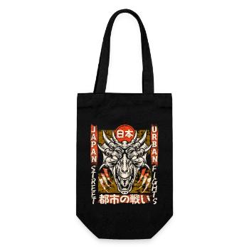 Japan, japanisch, Urban-Street-Fight, Drache - Geschenkbeutel für Flaschen - Schwarz - Vorne